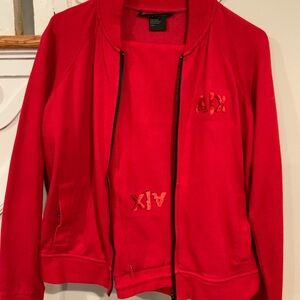 Womens Armani Exchange Red Sweatsuit